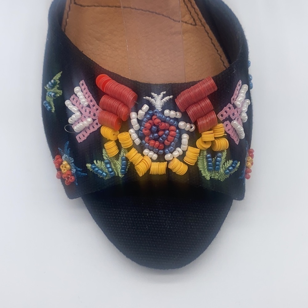 Rampage - Wynne Colorful Beaded Embroidered Embellished Peep Toe Heels Size 7 - Picture 4 of 16